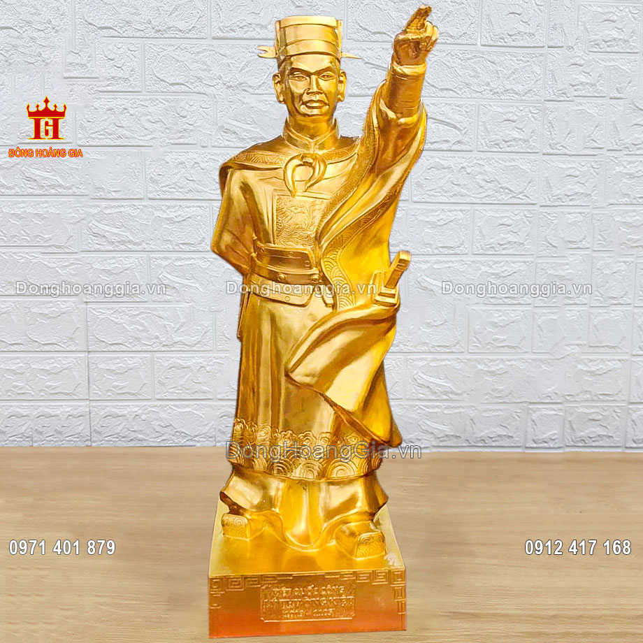 Đúc tượng chân dung Lý Thường Kiệt bằng đồng dát vàng 24K cao cấp